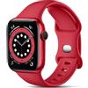 CeMiKa Compatibile per Apple Watch Cinturino 44mm 42mm 45mm 46mm 49mm | Silicone Cinturini per iWatch Series 11 10 9 8 7 6 5 4 3 SE3 SE Ultra 3 2 1, Sportivi Cinturino per Donna Uomo, Rossa