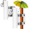 com-four® 2X Porta ombrellone per ringhiera Balcone - Porta ombrellone Balcone - Porta ombrellone Fino a 28 mm Ø, Spessore del Pannello Fino a 30 mm (02 Pezzi - Maniglia Reggi ombrellone)