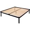 Bed Store SISTEMI RIPOSO Rete 160X190 Letto A Doghe con 5 Piedi Matrimoniale 2 Piazze Struttura in Ferro