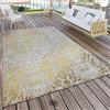 Paco Home Tappeto per interni ed esterni, motivo orientale, giallo crema, Dimensione:120x170 cm
