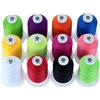New brothread 12 Colori Brillanti Multiuso Filo di Cotone Mercerizzato al 100% 30WT (50S/3) 600M per Quilting, Cucito e Ricamo