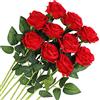 Veryhome 10 Pezzi Fiori Artificiali Rose di Seta Falso Bouquet da Sposa da Sposa per la casa Giardino Partito Decorazioni Floreali (Rosso, Rose in Fiore)