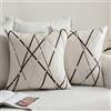 MIULEE Federe Cuscini per Divano Copricuscini Decorativi Rettangolare Chenille Stampata a Raggi Fodere Cuscino Elegante per Camera da Letto Soggiorno 2 Pezzi 50x50cm Bianco Latte