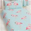 Fifi Flamingo - Copripiumino singolo e federa per cuscino, in poliestere e cotone, per lettino dei bambini