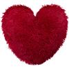 Brandsseller - Cuscino a forma di cuore, con fiori e rose, effetto 3D, complemento d'arredo, Microfibra, Colore: rosso, 40 x 40 cm