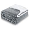 SOCHOW Coperta in Pile Sherpa Waffle, Coperta in Peluche Reversibile Super Soft Fuzzy Calda, Leggera e Soffice per Divano Letto Grigio 150 x 200 cm