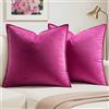 MIULEE Federe Cuscini Divano 60x60 Rosso rosa Avvolte Morbide in Velluto