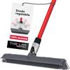 Tyroler Bright Tools Tyroler 2 in 1 Tira Acqua & Scopa in Silicone per Pavimenti | Testa di 40 cm per Scopa Silicone Pavimenti | Manico Antiruggine di 140 cm in Acciaio Inox e Resistente alla Ruggine