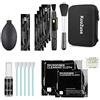 KuuZuse Kit di pulizia per fotocamere DSLR con tamponi di pulizia APS-C, panni in microfibra, Penna per la pulizia delle lenti, per obiettivi di fotocamere, lenti ottiche e reflex digitali