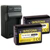 PATONA Caricabatteria + 2x Batteria FW-50 compatibile con Sony NEX-3 NEX-5 NEX-7 NEX-C3 A33 A55