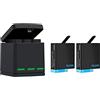 TELESIN Caricabatteria tripla e scatola di immagazzinaggio di batteria con caricabatteria a 3 canali con 2 batterie ricaricabili agli ioni di litio per Gopro Hero 8 Black, Hero 7/6/5 Black