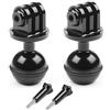 D&F 2pcs 1 '' Diametro attacco a sfera in lega di CNC Treppiede Testa adattatore con 3/8 '' Foro vite compatibile per GoPro AKASO YI e altre Action Camera