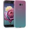 kwmobile Custodia Compatibile con Samsung Galaxy A5 (2017) - Back-Cover Anti-urto Custodia in Morbido Silicone fucsia/blu/trasparente - 2 colori