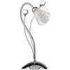 ONLI - Lampada da tavolo moderna in metallo cromato lucido e cristalli con vetro bianco e trasparente