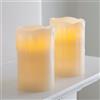 Lights4fun Coppia di chiesa pilastro candele a LED in vera cera a batteria con timer
