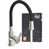 EISL NI186FLNIB Rubinetto da cucina Flexo, miscelatore da cucina con canna flessibile, miscelatore per cucina, acciaio inox/nero