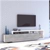 garneroarredamenti Mobile porta tv 219x52cm porta tv moderno bianco cemento Megan Gihome®