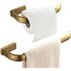 Set accessori bagno stile classico 8 pezzi in ottone bronzato ceramica  fiocco