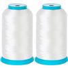 New brothread Set di 2 Bianco 5000M Grande Bobina Filo della bobina/Filato per Spolette per Ricamo e Cucire