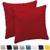 Dreamzie Federa Cuscino (Set di 2) - Rosso Cotone - Per i Cuscini 60 x 60 cm - 100% Jersey di Cotone - Federa da Cuscino - Copri Cuscino per Letto - Fodera Protezione per Cuscino
