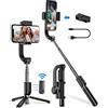 APEXEL Gimbal Smartphone Stabilizzatore a 1-Assi Telecomando Bluetooth, Supporto per Treppiede Smartphone con Rotazione a 360 ° Compatibile con Android e iPhone, Bastone Selfie Treppiede