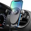 Kaome - Supporto per telefono da auto, per bocchetta di ventilazione circolare, per auto, con una sola mano, anti-graffio, per iPhone Xr/Xs/X/8, Samsung Galaxy, Huawei (nero)