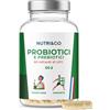 NUTRI & CO Probiotici Prebiotici - 60 Miliardi di UFC - 9 Ceppi Batterici Bioattivi - Fermenti Lattici per la Flora Intestinale - 60 Capsule Gastroresistenti Vegan - Integratore Alimentare Probiotico