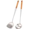 FJNATINH Wok spatola e mestolo Set di utensili per wok, 43,2 cm spatola per wok in acciaio inox 304.