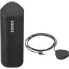 Sonos Roam, speaker portatile con wi-fi e bluetooh + carica batterie senza fili, black (black)