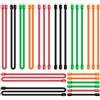 Senhai 24 Coppie in Twist, Cinghie in Silicone 1812 3& 6 Cuffie in Gomma riutilizzabili per la Gestione del Cavo Cording Hanging - Nero, Verde, Arancione, Rosso