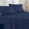 Poligino Lenzuola Letto Singolo 90x190/200cm - Completo Lenzuola 3 Pezzi in Microfibre - Lenzuolo con Angoli - Lenzuola Sopra - 1 Federa 50x80 - Blu