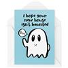 Tongue in Peach Funny Moving Cards | I Hope Your New House Isn't Haunted Card | For Him Her Friend Banter Colleague Home Ghosts Joke Novelty Cute | CBH601