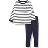 Petit Bateau A01DE, Pigiama Bambini e ragazzi, Bianco Marshmallow/Blu Smoking, 4 anni