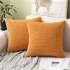 MIULEE Set Kord Velluto Soft Granuli Solid Decorativa Piazza Gettare Federe Set Cuscino per Divano Letto18 X 18 Pollici 45 X 45 cm Poliestere e Misto Poliestere Arancia