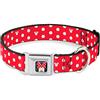 Buckle-Down Buckle Down Minnie Mouse w Bow, 700146438209, Collare per cani, WS - Fits 13-18 - 1.5 Wide, Multicolore