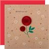 Hallmark Biglietto di San Valentino - tradizionale rosa rossa trapuntata carta design marrone, rosso e verde 25563229