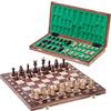 SQUARE GAME SQUARE - Scacchi in legno CONSOLE + 2 x extra Regina - Scacchiera - 48 x 48 cm & Pezzi degli scacchi appesantiti