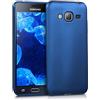 kwmobile Custodia Compatibile con Samsung Galaxy J3 (2016) DUOS Cover - Back Case Morbida - Protezione in Silicone TPU Effetto Metallizzato blu metallizzato