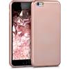 kwmobile Custodia Compatibile con Apple iPhone 6 / 6S Cover - Back Case Morbida - Protezione in Silicone TPU Effetto Metallizzato oro rosa metallizzato
