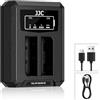JJC NP-95 Caricabatteria USB doppio adattatore per Fujifilm FinePix X100T, X100S, X100, X30, X-S1 Caricabatterie per fotocamera digitale Fuji NP-95 Ricoh DB-90