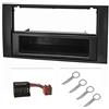 tomzz Audio 2415-041 Set lunetta radio compatibile con Ford Focus 2 Fiesta C-Max S-Max Galaxy Mondeo Kuga Transit nero con adattatore Quadlock staffa di rilascio ISO