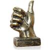 LEPENDOR Scultura a mano Decor Statua del dito Decorazioni da scrivania in resina per casa e ufficio (D'oro, Pollice su)