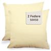 Generico Federe Cuscini Divano 50x50 - Copricuscini 50x50 - Federa per Cuscino Divano e Camera da Letto - Federe per Cuscini Decorative 2 pezzi Avorio