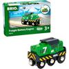 Brio World - Locomotiva per Treno Merci a Batterie, BRIO Treni-Vagoni-Veicoli, Età Raccomandata 3+
