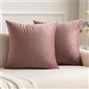 MIULEE Confezione da 2 Federe in Velluto Copricuscini Decorativi Fodere Quadrate per Cuscino per Divano Camera da Letto Casa50X50cm Marrone Rosa