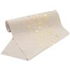 100%Mosel Runner da Tavola Effetto Lino Naturale, Stelle Oro (28 cm x 5 m), Fascia da Tavola, elegante Decorazione da Tavola per Natale & Avvento
