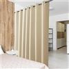 PONY DANCE Tenda Oscurante Termica da Interno per Camera da Letto | per Soggiorno Moderne, Divisorie, Separa Ambienti, con Anelli, Privacy, Anti-UV, Blackout, 1 Pezzo L 254 x A 210 CM, Beige
