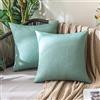 MIULEE 2 Pezzi all'Aperto Copricuscini Impermeabile Federe per Cuscino Decorativi Moderni in Poliestere Cuscini in Lino per Divano Sedie Picnic Camera da Letto 45x45 cm Blu Verde
