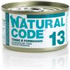 Natural Code Adult Cat Cibo Umido per Gatti - 13-Tonno e Formaggio - 24x85 gr