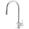 Newform - Ergo Miscelatore lavello con bocca tonda girevole doccia estraibile doppio getto - cromo cod. 65925.21.018